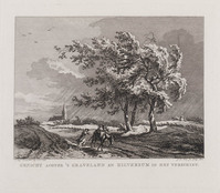 KG 07572
          <br/>
          Gezicht achter 's Gravenland en Hilversum..
          <br/>
          <em>Wit, Izaak Jansz. de (1744-1809)</em>